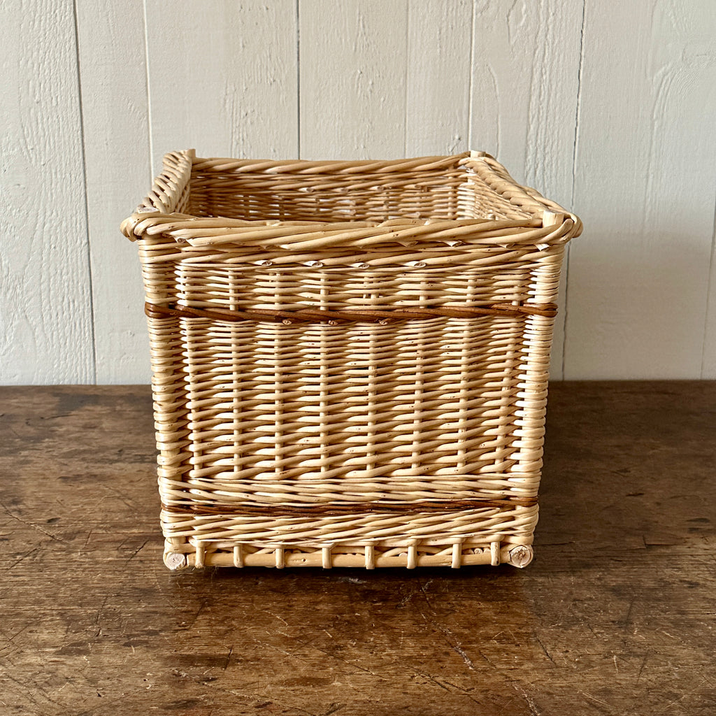 Small White Wicker Storage Basket