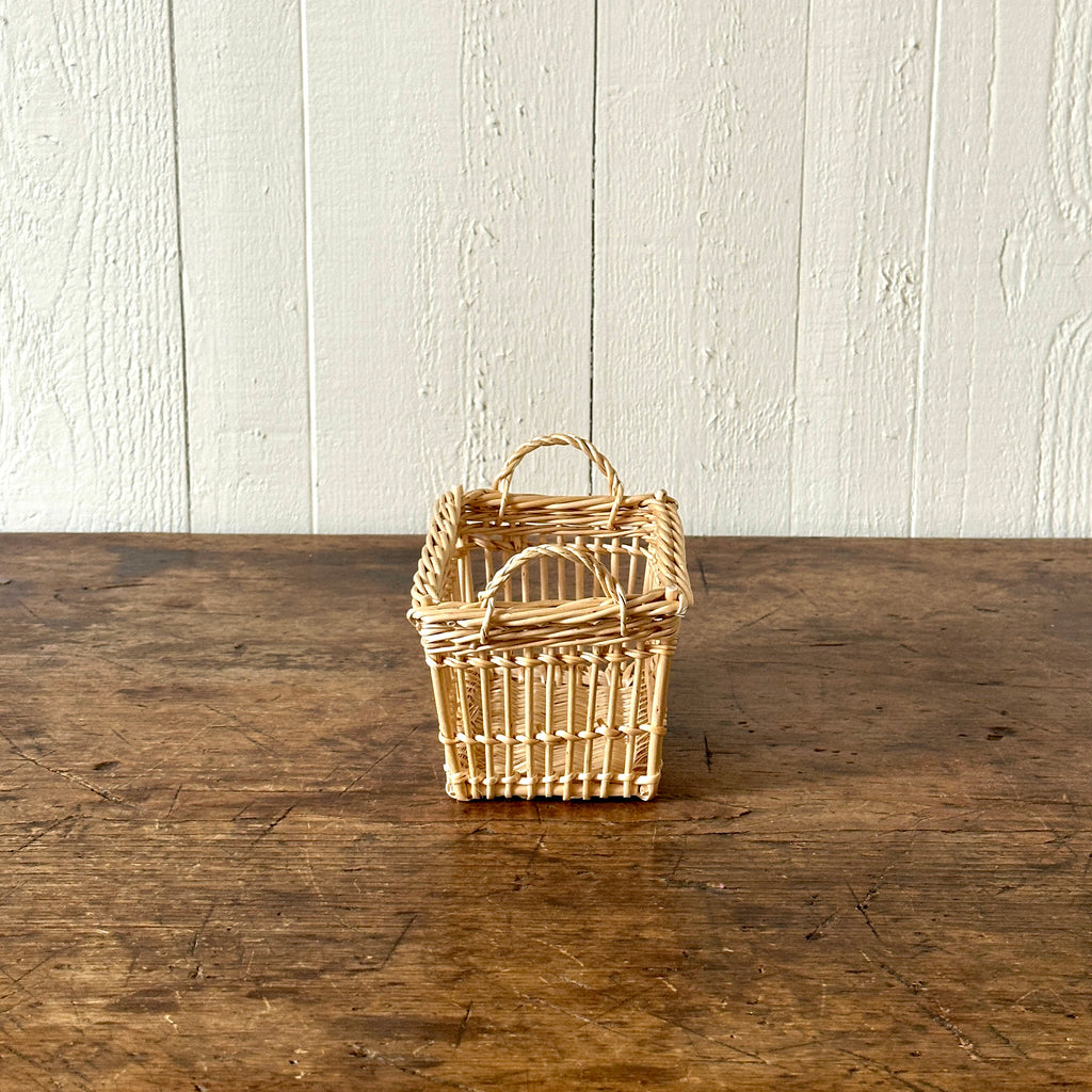 Mini Rectangular Openwork Wicker Basket