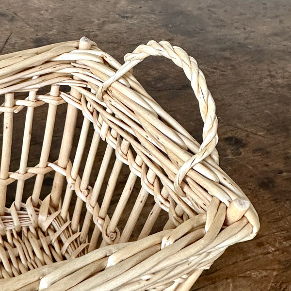 Mini Rectangular Openwork Wicker Basket - Larger Cross