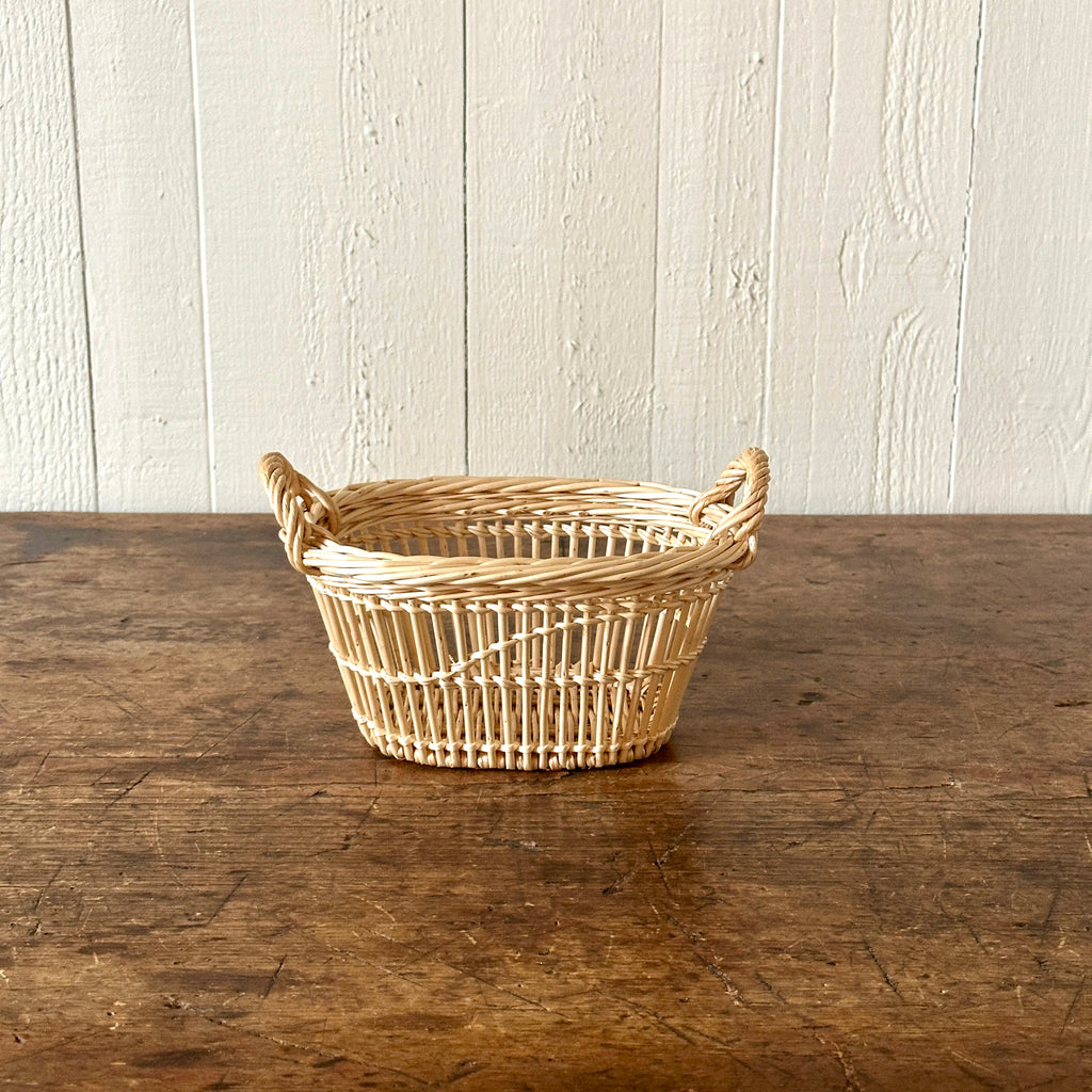 Small Oval Openwork Wicker Basket