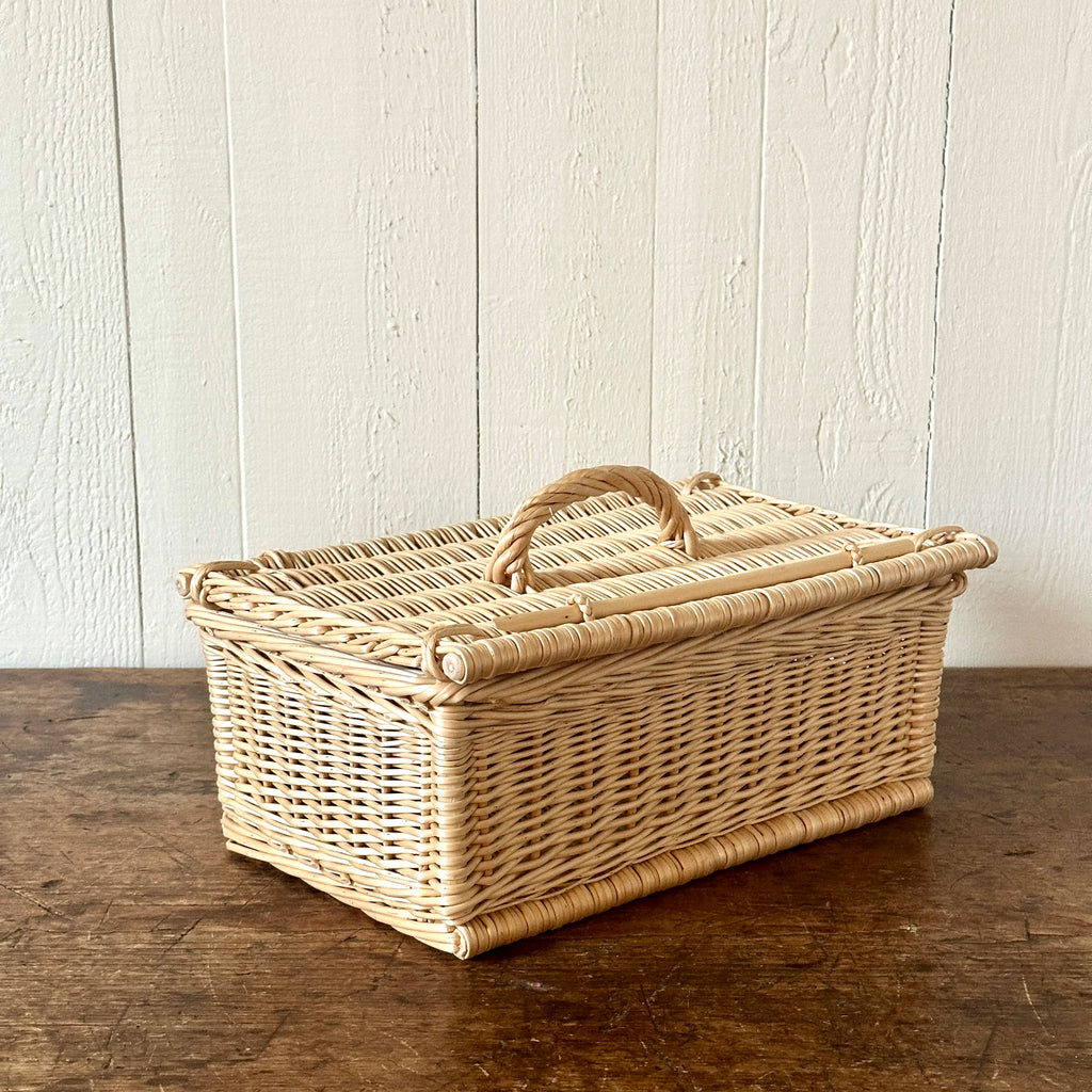 French Wicker Needlework Basket - Large