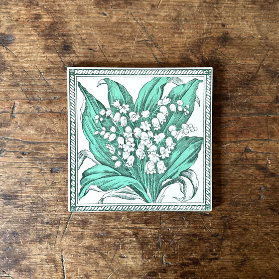 Vintage Lily of the Valley Transferware Tile