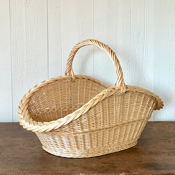 Oval Wicker Laundry Basket - Larger Cross