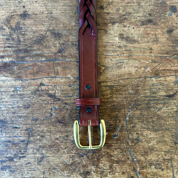 Braided 1.25-Inch Leather Belt - Larger Cross