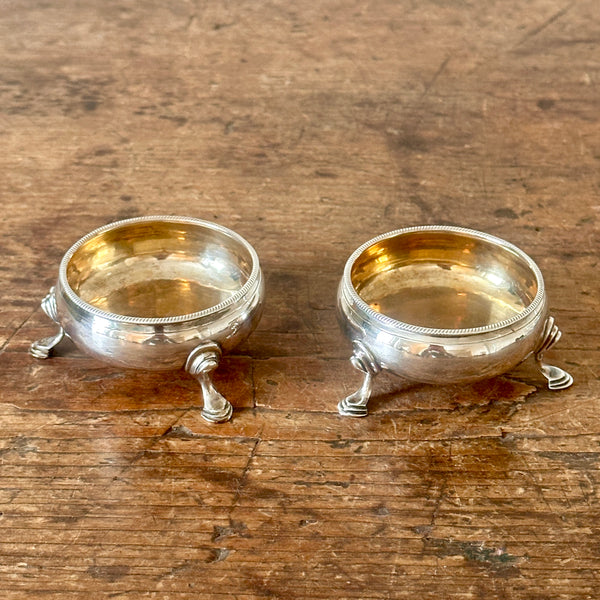 Pair of Georgian Sterling Silver Salt Cellars - Larger Cross