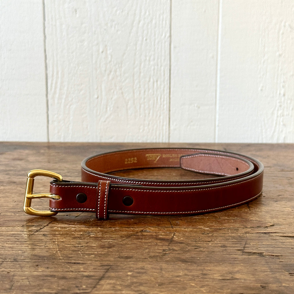 Oak 1-Inch Stitched Leather Belt