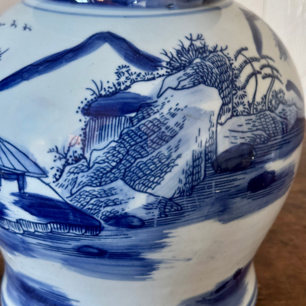 Medium Landscape Chinese Temple Jar