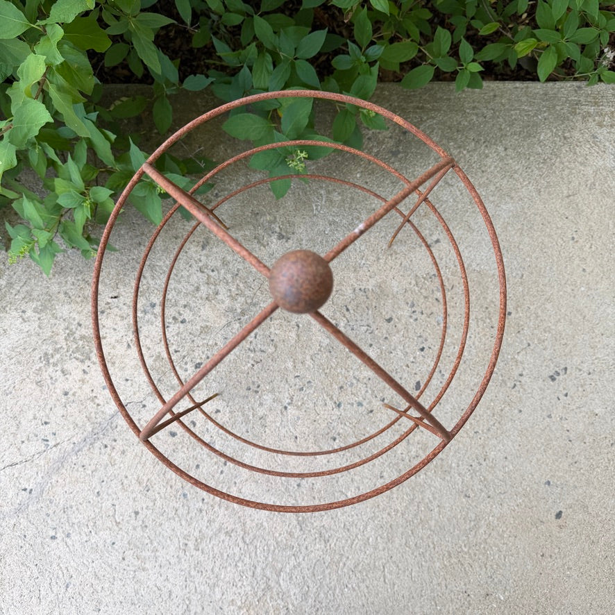 English Iron Plant Cage w/Ball Finial