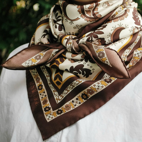 Chocolate Chateau Silk Scarf