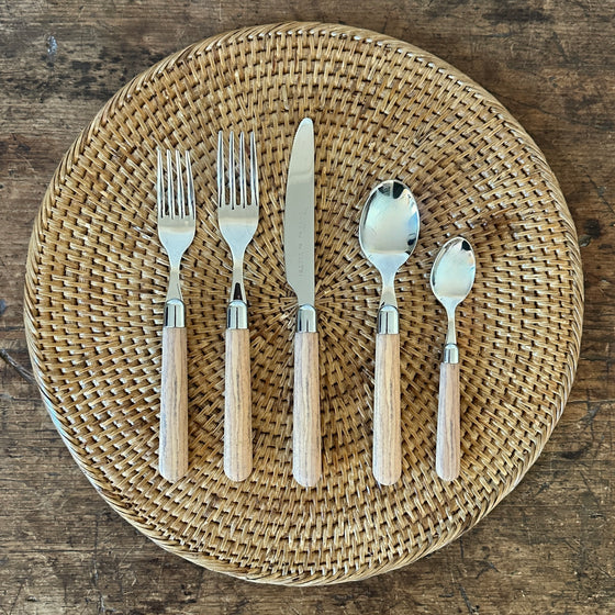 Italian Faux Oak Cutlery Set