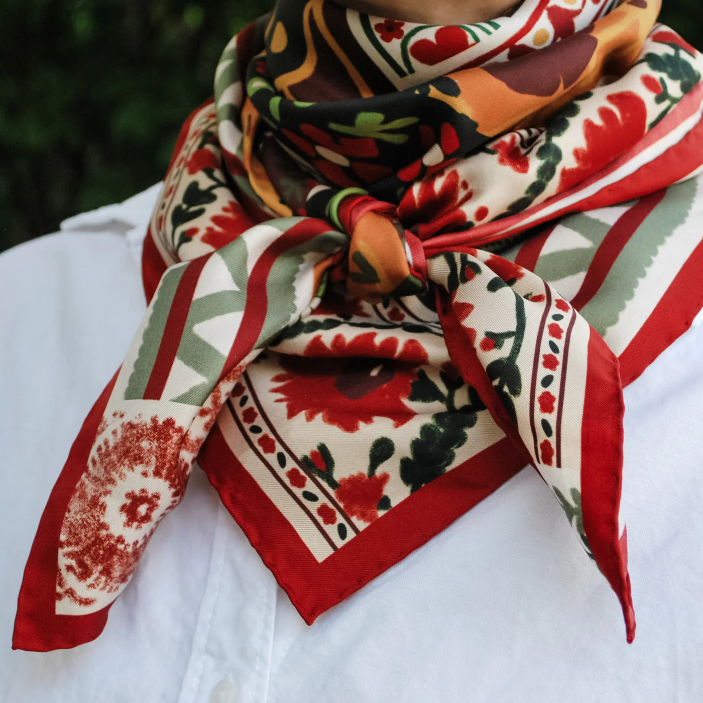 Hotel Kalinga Extra Large Silk Scarf Kalinga Ashok Cartier Silk