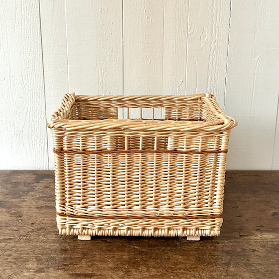 Small White Wicker Storage Basket