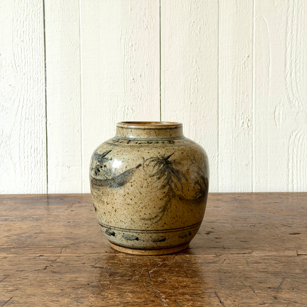 Crane and Deer Small Chinese Vase