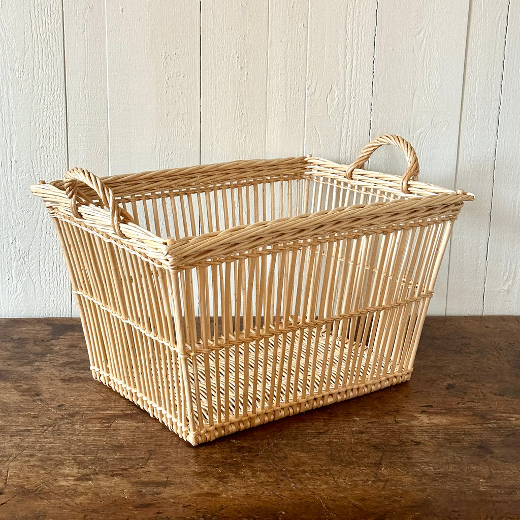Rectangular Openwork Wicker Laundry Basket