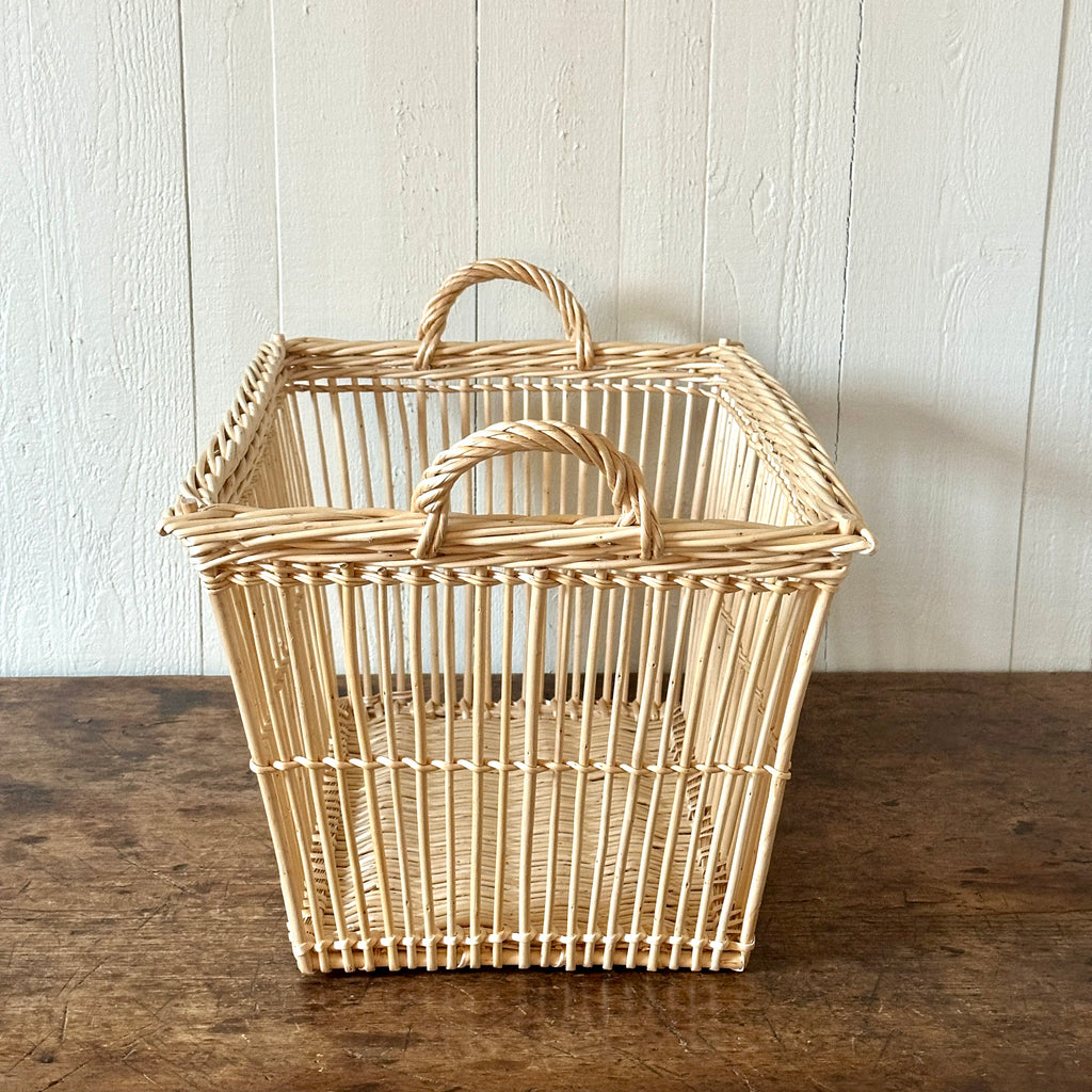 Rectangular Openwork Wicker Laundry Basket