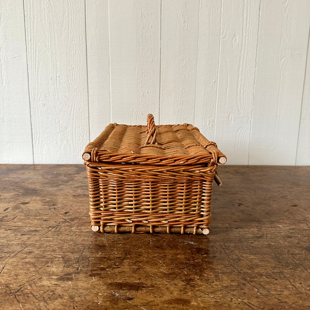Caramel Wicker Hamper with Top Handle - Large