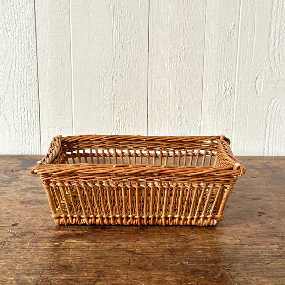 Low Openwork Wicker Basket - Caramel