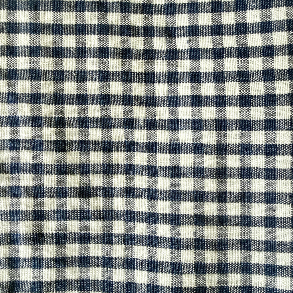 Indigo Gingham Linen Dish Towel