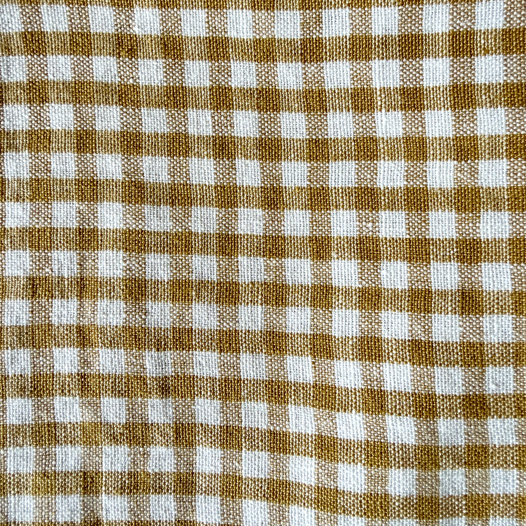 Ochre Gingham Linen Dish Towel