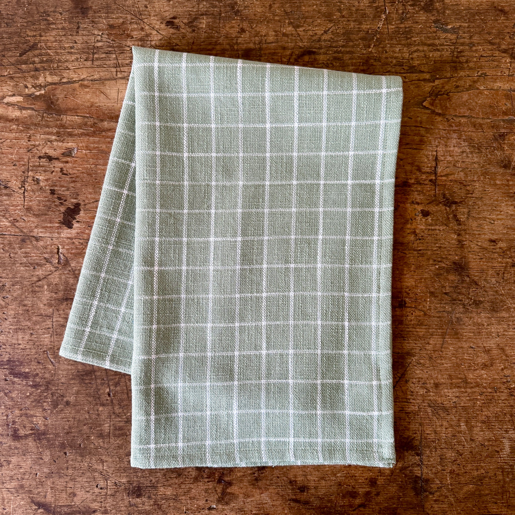Sage Windowpane Kitchen Towel