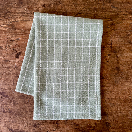 Sage Windowpane Kitchen Towel