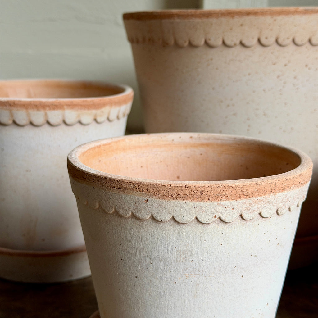 Danish Helena Pots & Saucers in Rosa Terracotta