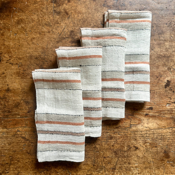 Chestnut Stripe Napkins - Set of 4