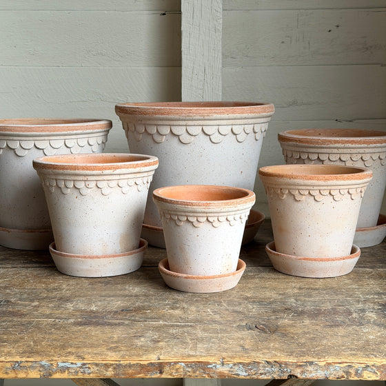 Danish Copenhagen Pots & Saucers in Rosa Terracotta