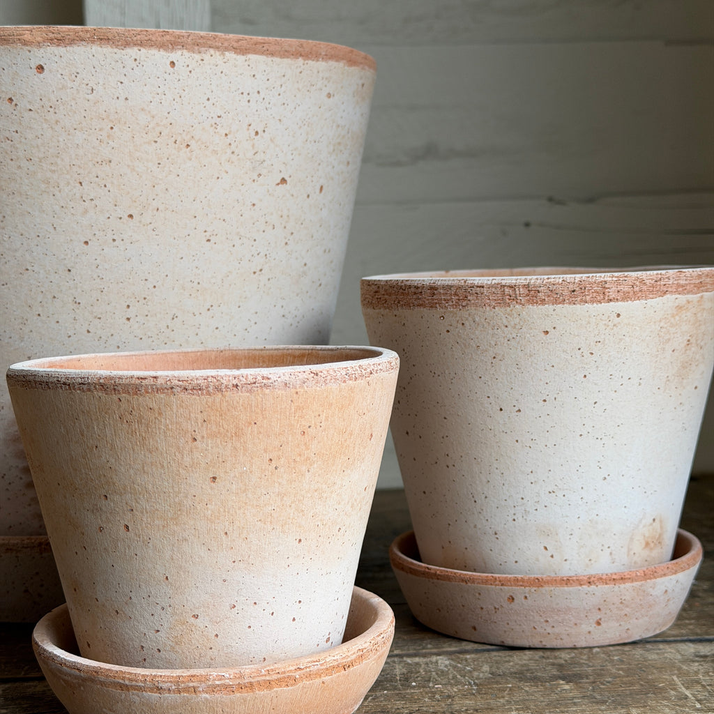 Danish Julie Pots & Saucers in Rosa Terracotta