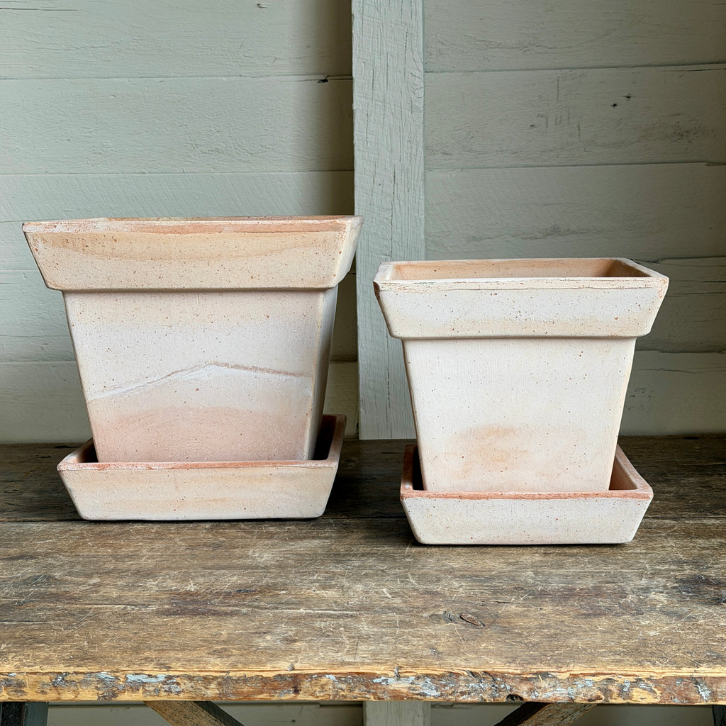 Danish Gaia Pots & Saucers in Rosa Terracotta
