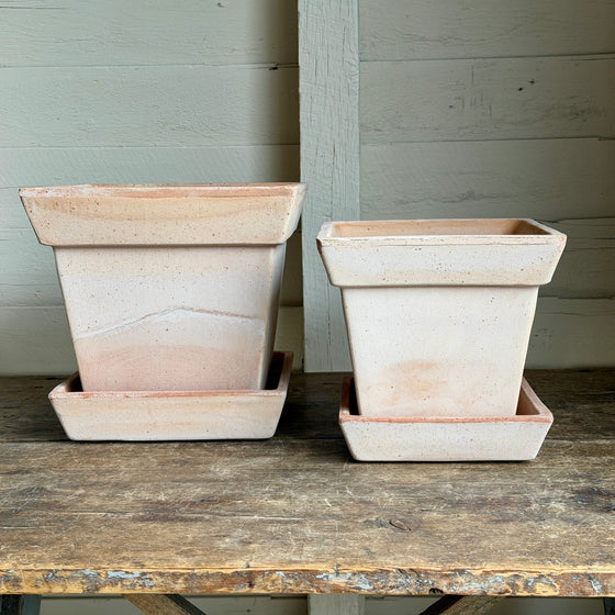 Danish Gaia Pots & Saucers in Rosa Terracotta