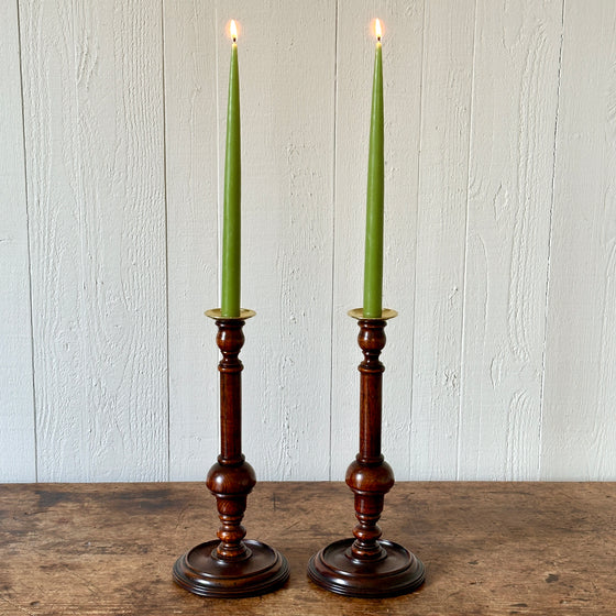 Antique English Oak Candlesticks