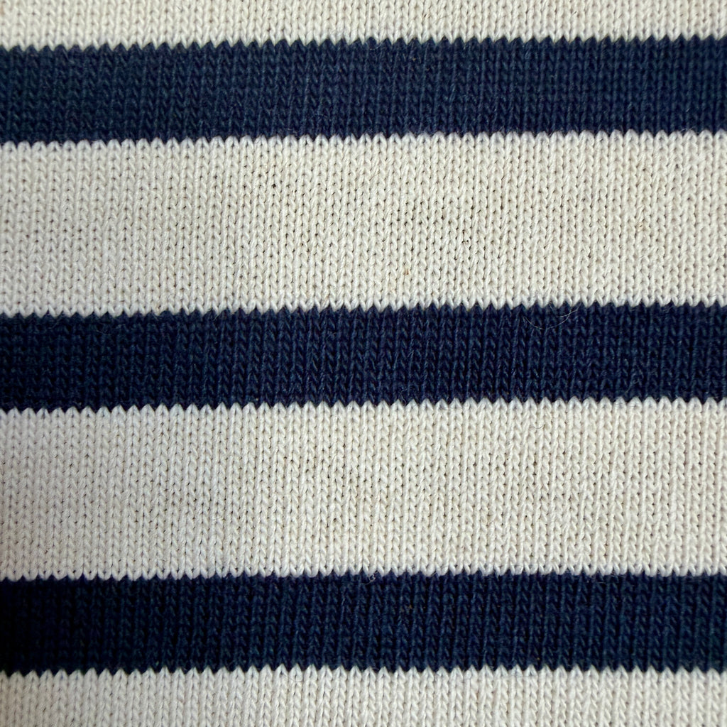 Saint James Meridame Stripe Shirt with Button Shoulder - Ecru / Navy