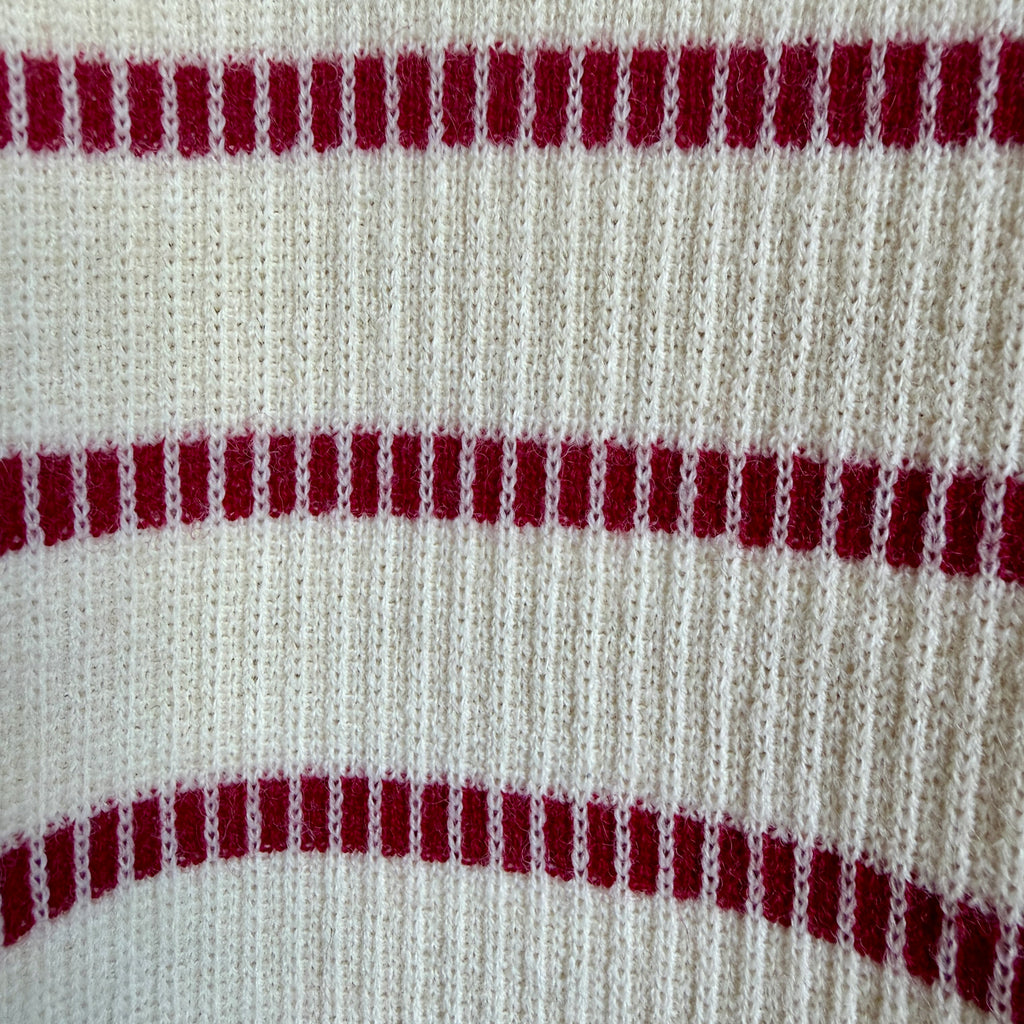 Saint James Rumilly V-neck Stripe Sweater - Ecru / Persan