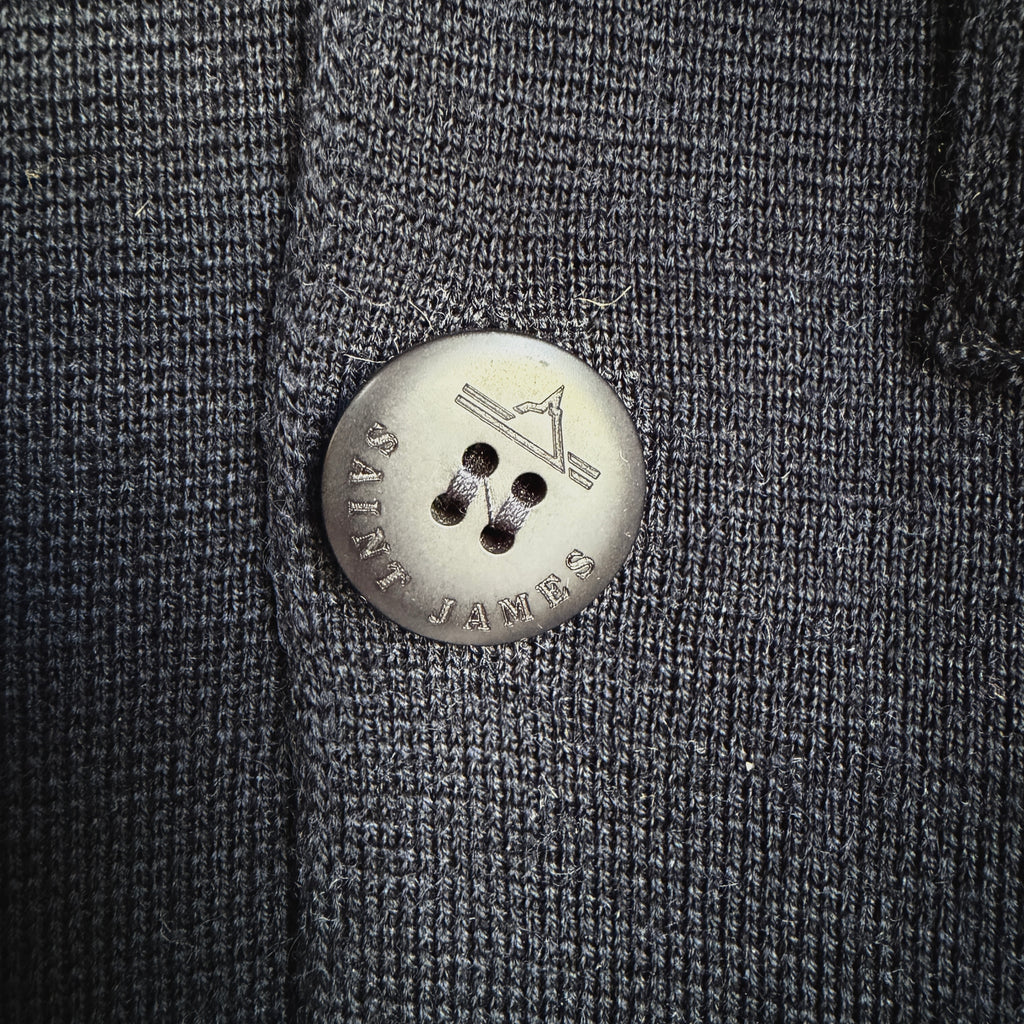Saint James Ponte Knit Wool Cardigan - Navy