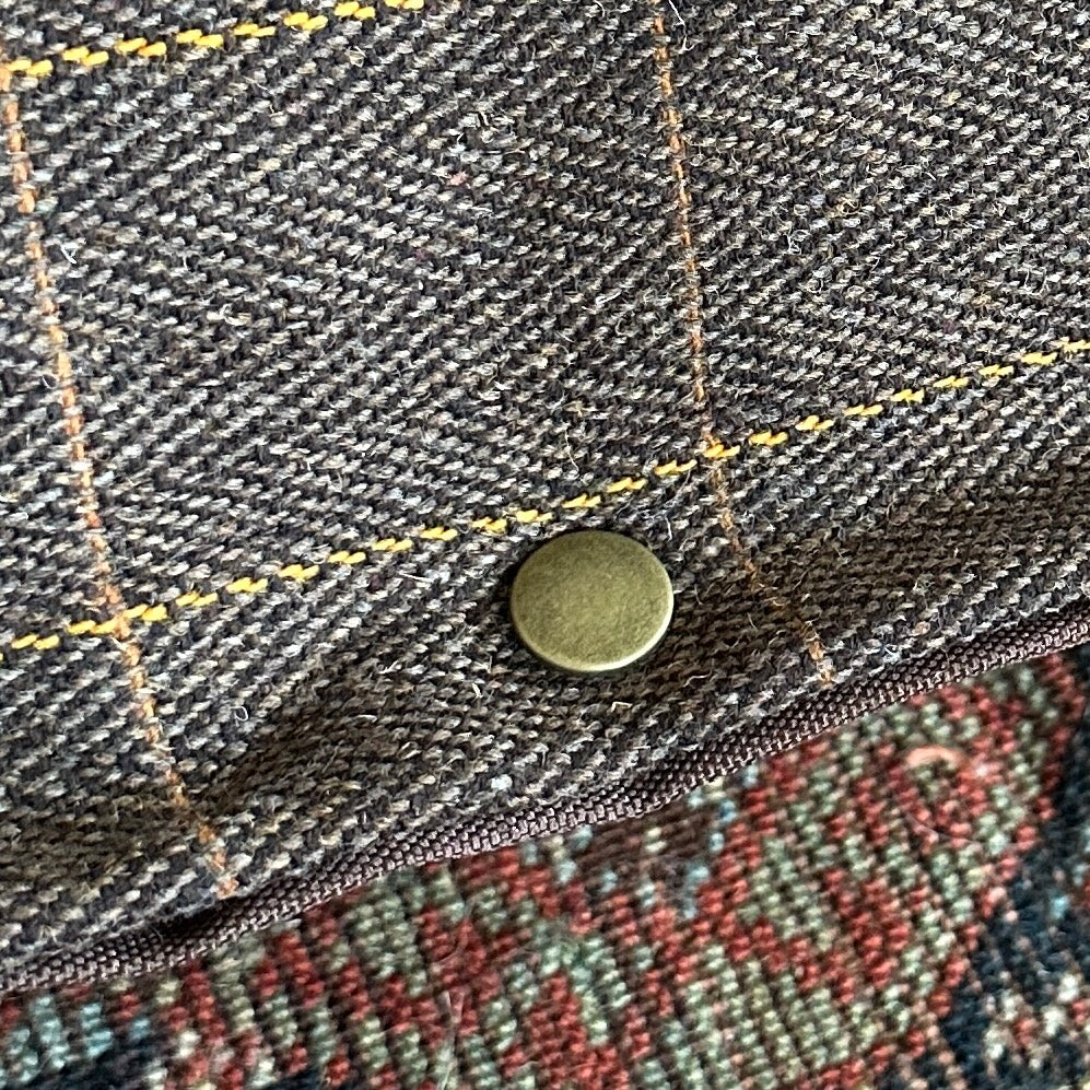 Brown Flat Traditional Tweed Cushion
