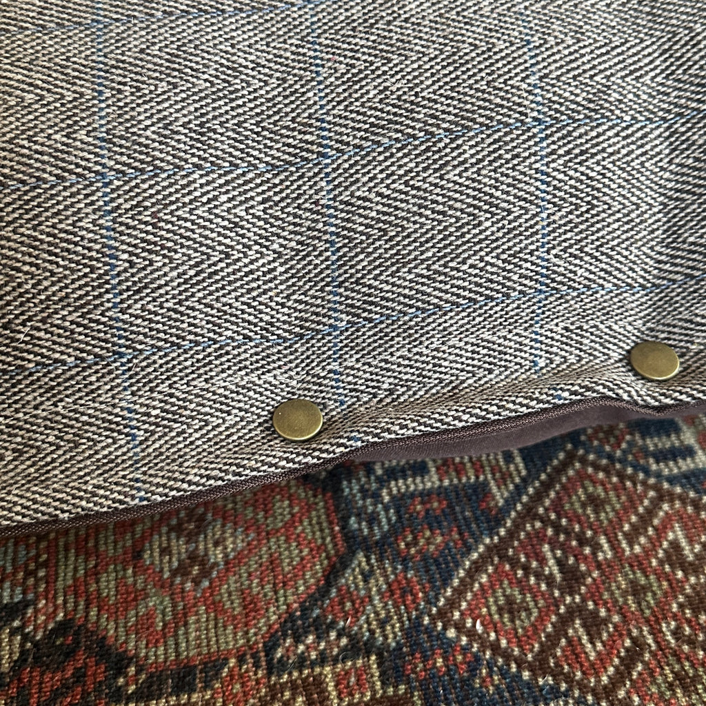 Beige Flat Traditional Tweed Cushion