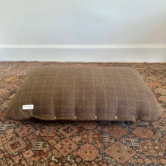 Brown Flat Traditional Tweed Cushion