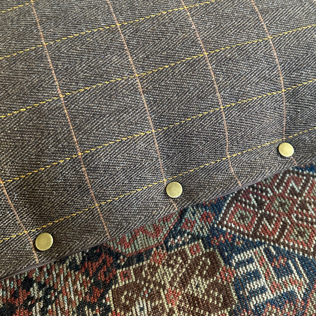 Brown Flat Traditional Tweed Cushion