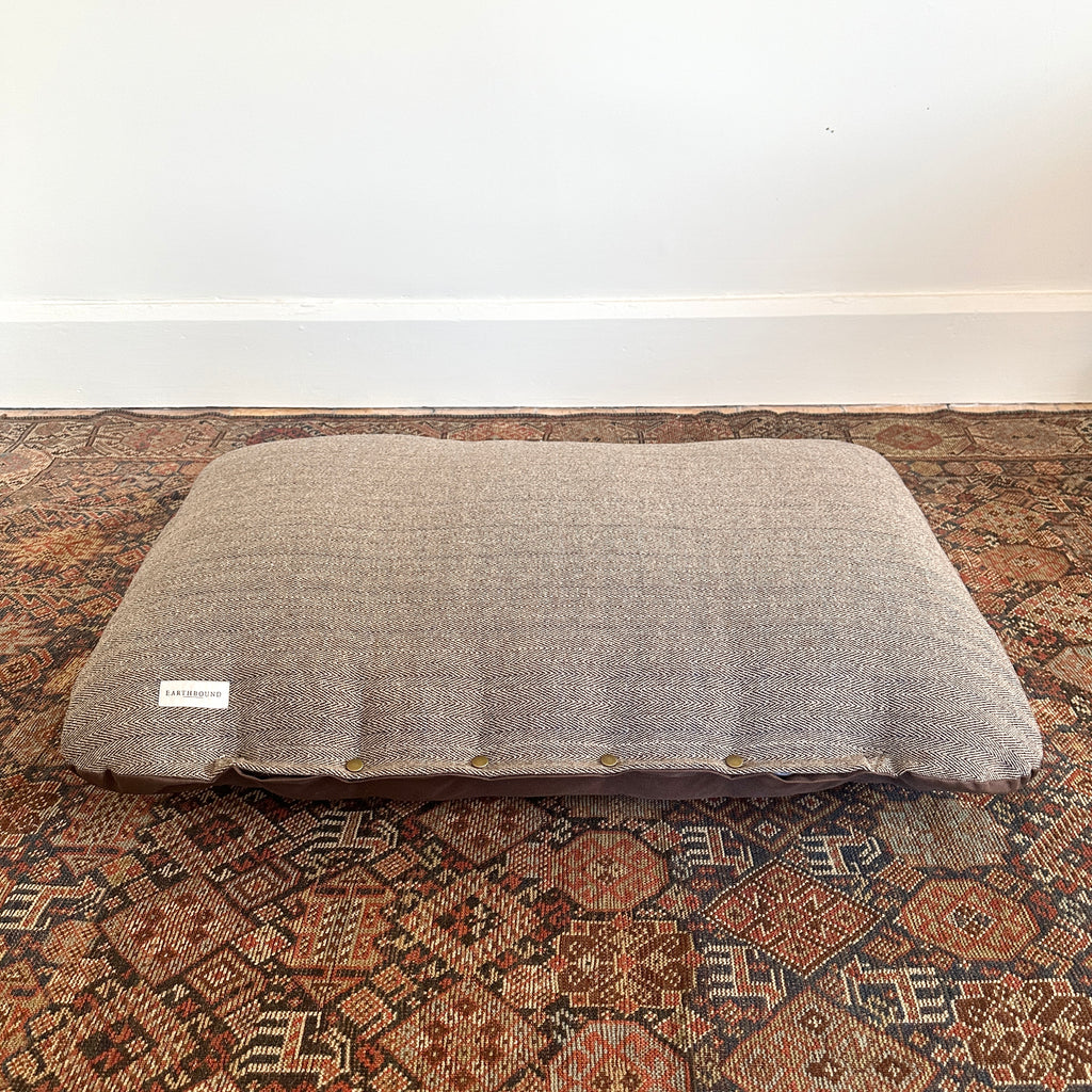 Beige Flat Traditional Tweed Cushion
