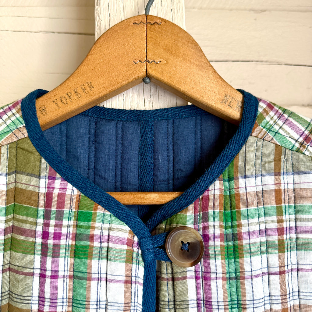 Madras Blue Reversible Vest No. 828