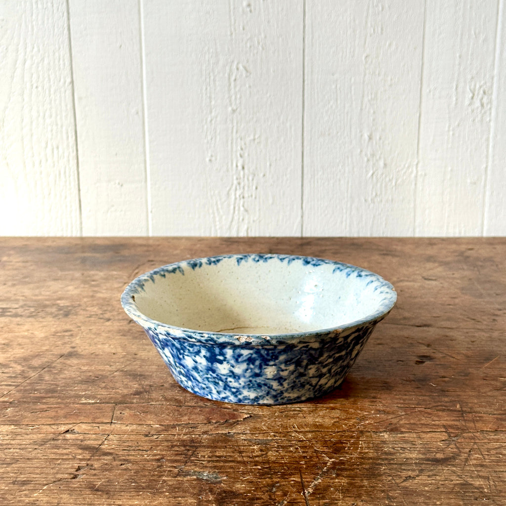 Small Blue Spongeware Serving Dish