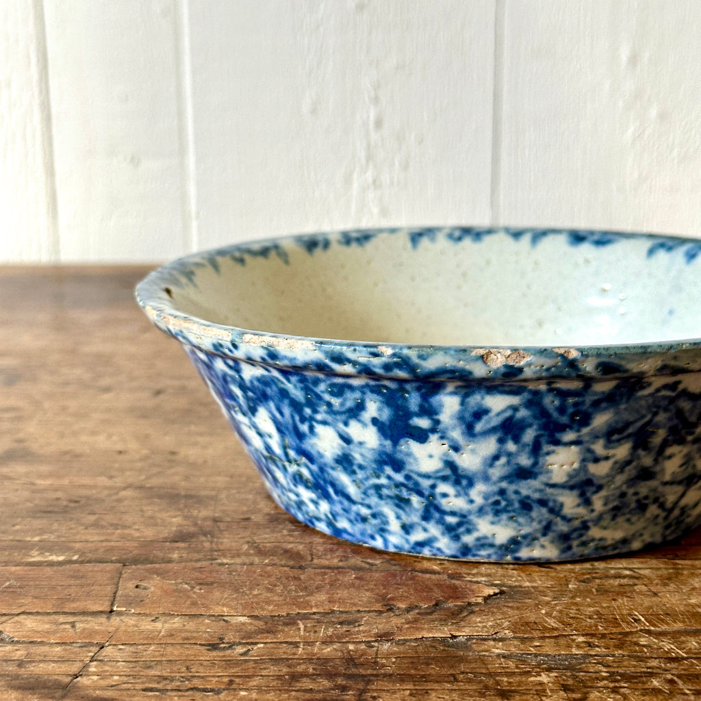 Small Blue Spongeware Serving Dish