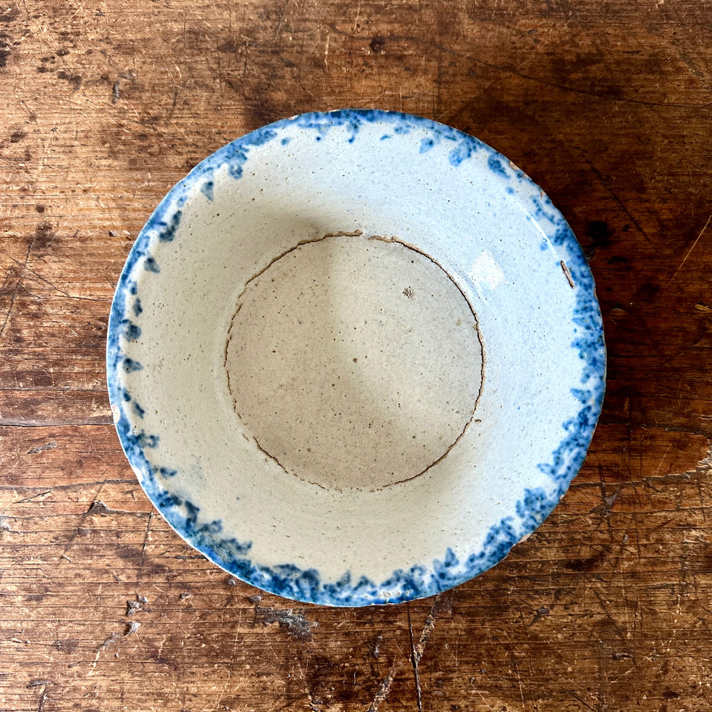 Small Blue Spongeware Serving Dish