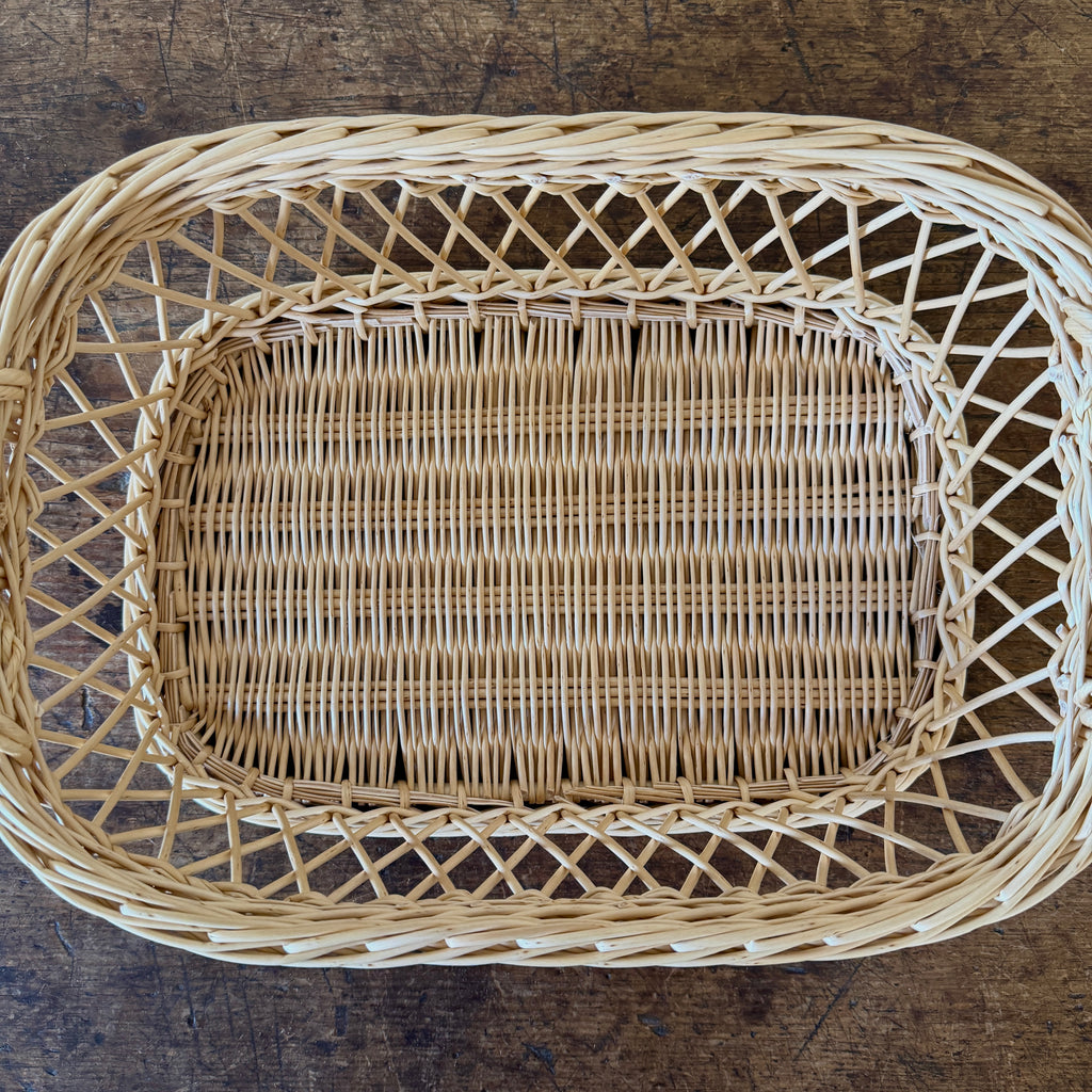 Hunting Lodge White Wicker Tray - Small