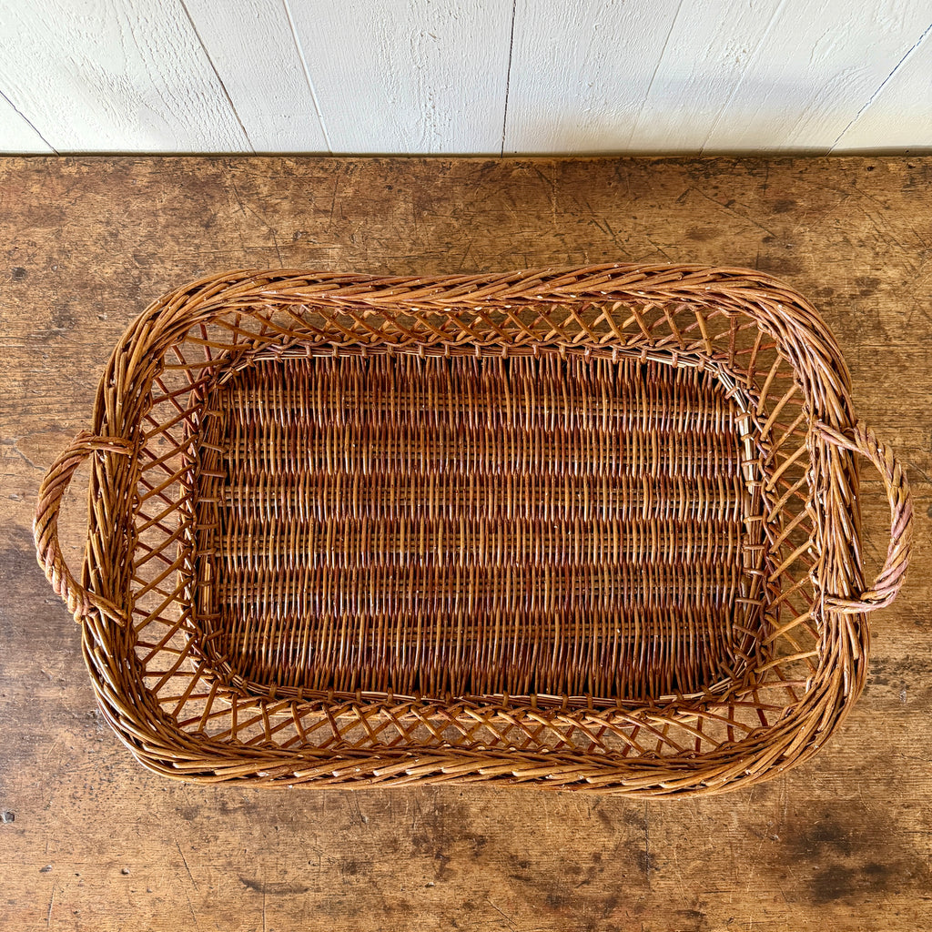 Hunting Lodge Brown Wicker Tray - Large