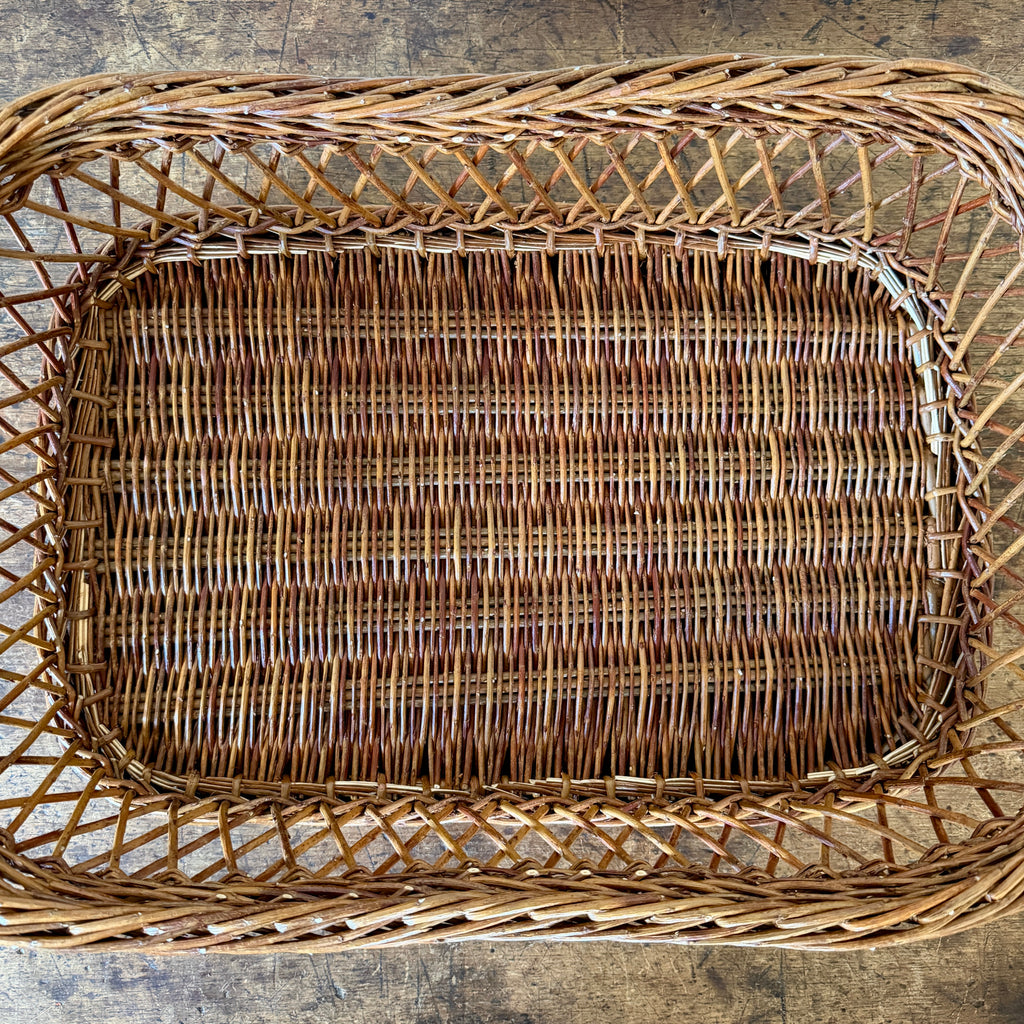 Hunting Lodge Brown Wicker Tray - Large