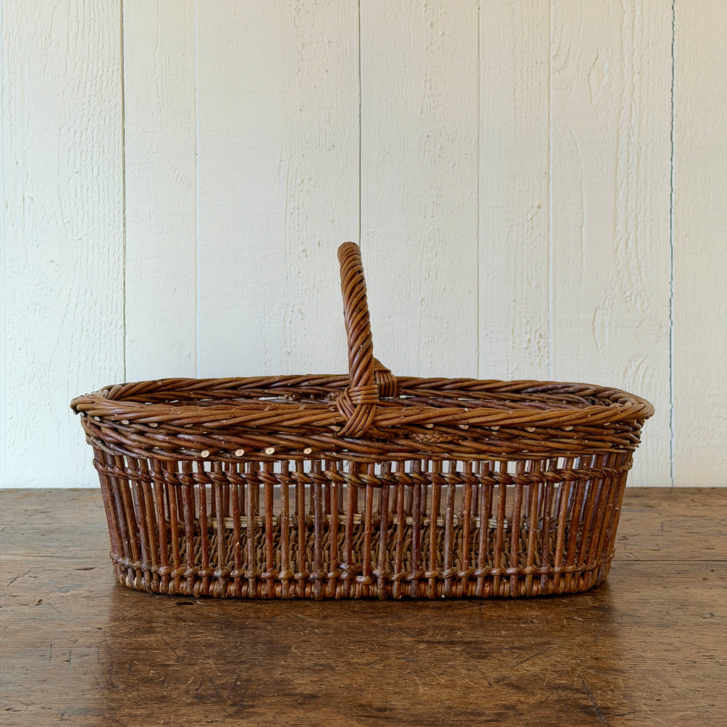 Openwork Small Wicker Butter Basket - Brown