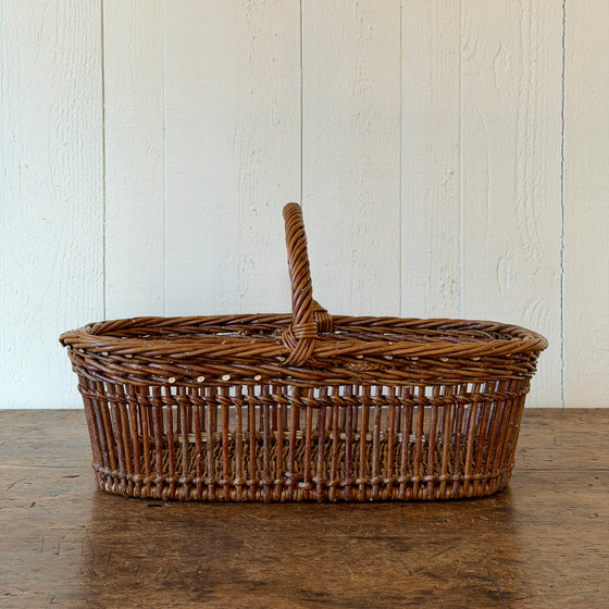 Openwork Small Wicker Butter Basket - Brown
