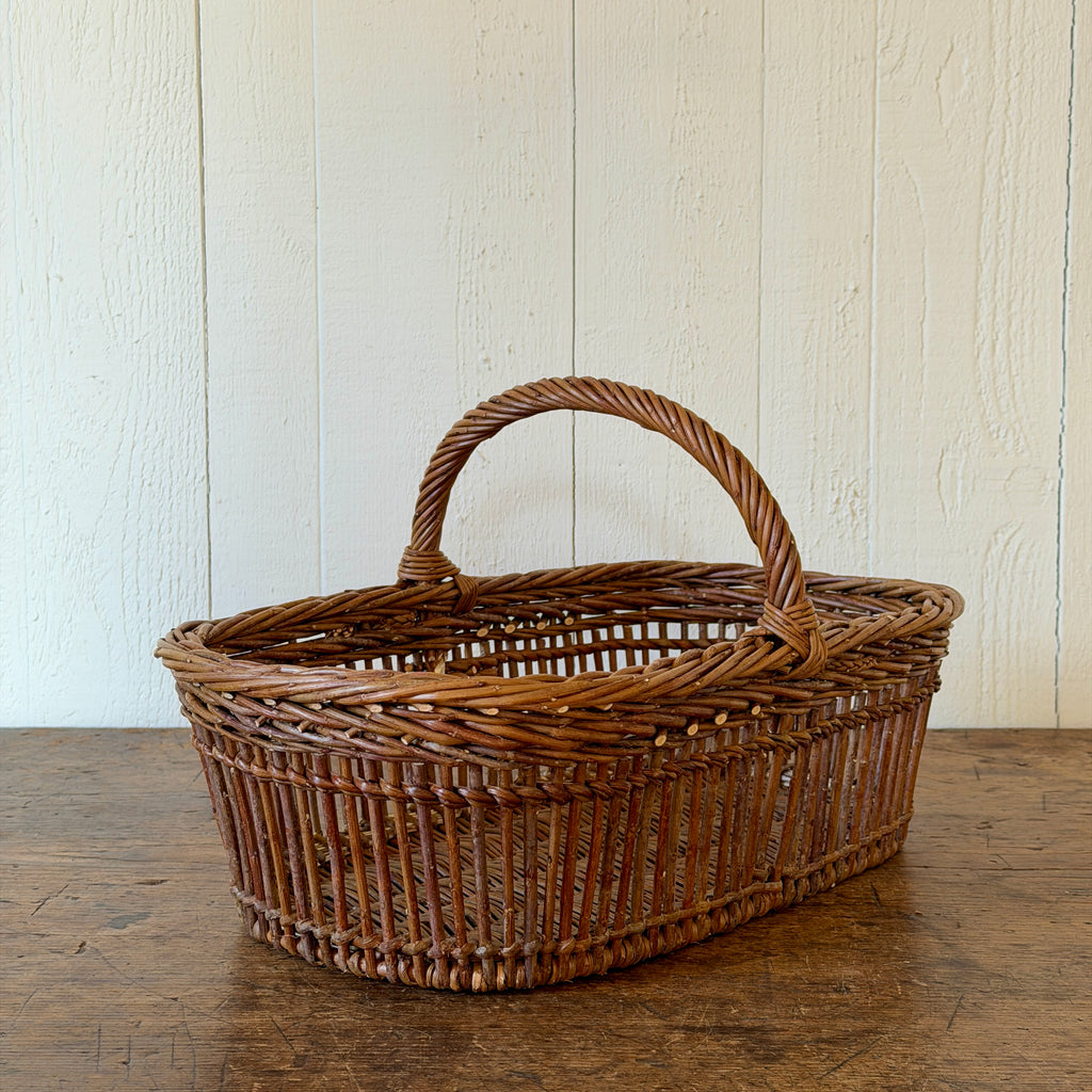 Openwork Small Wicker Butter Basket - Brown